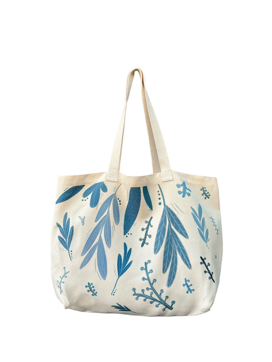 Large Canvas Tote Bag - Leaves
