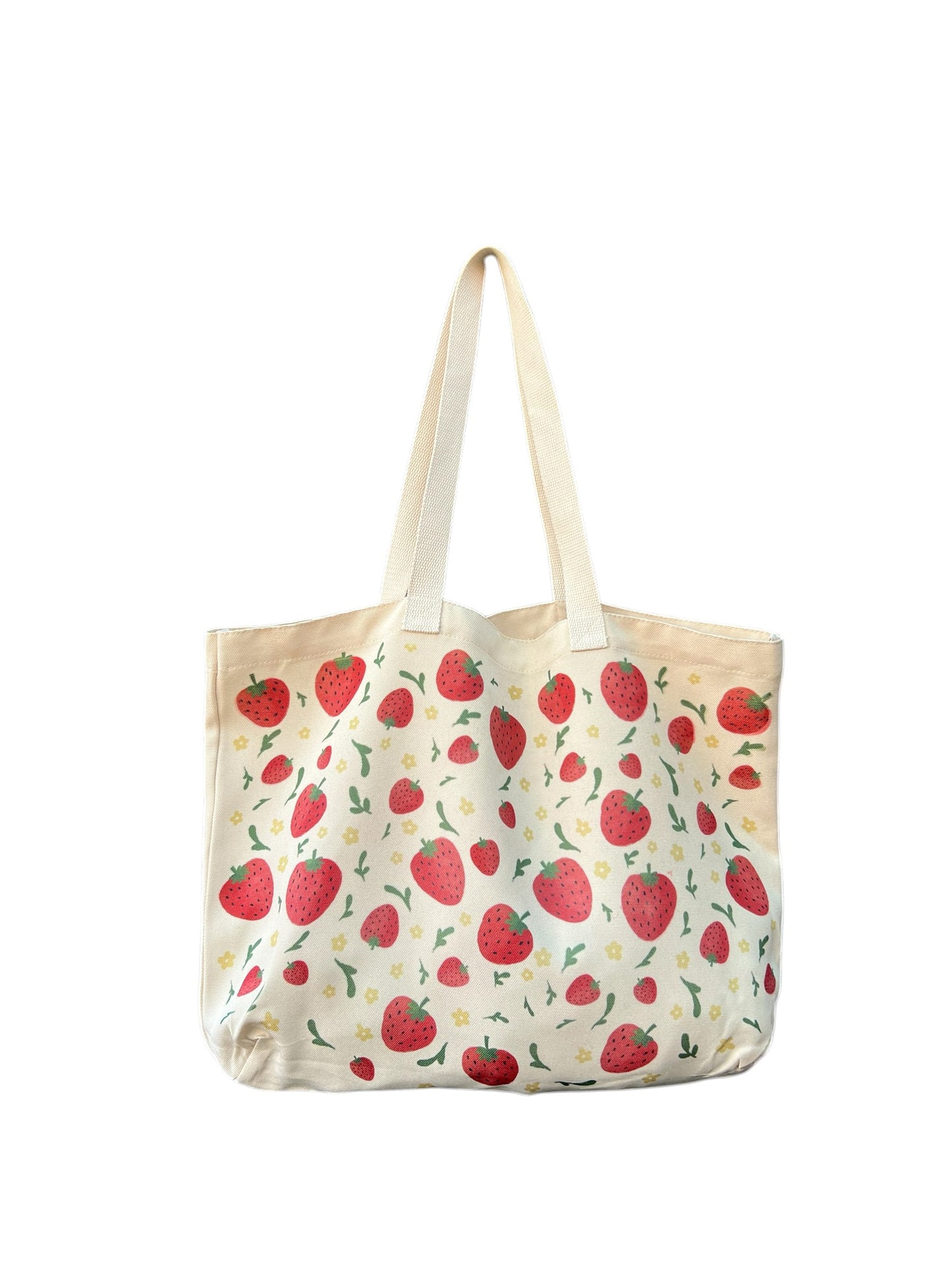 Large Canvas Tote Bag - Strawberries
