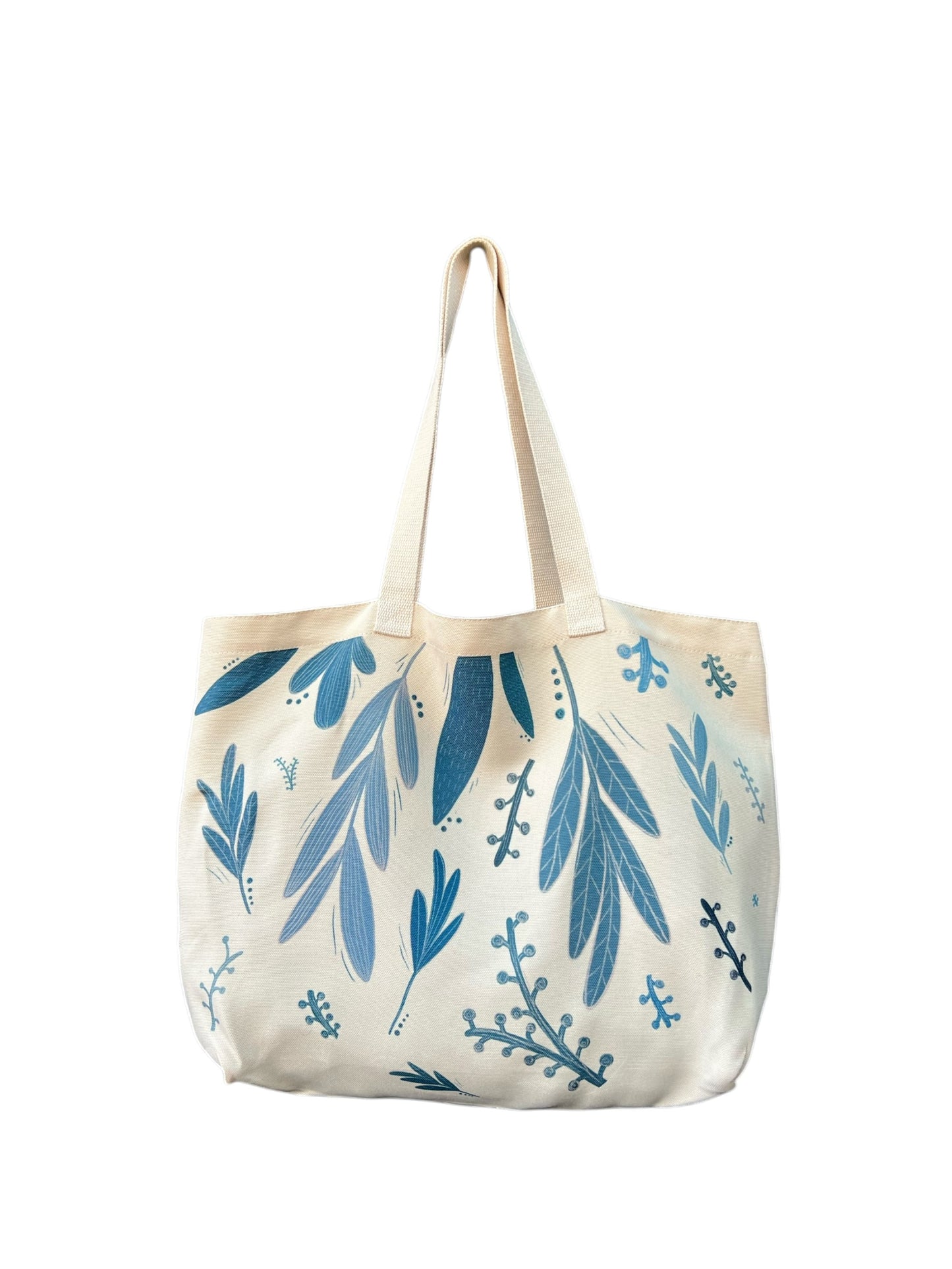 Large Canvas Tote Bag - Leaves