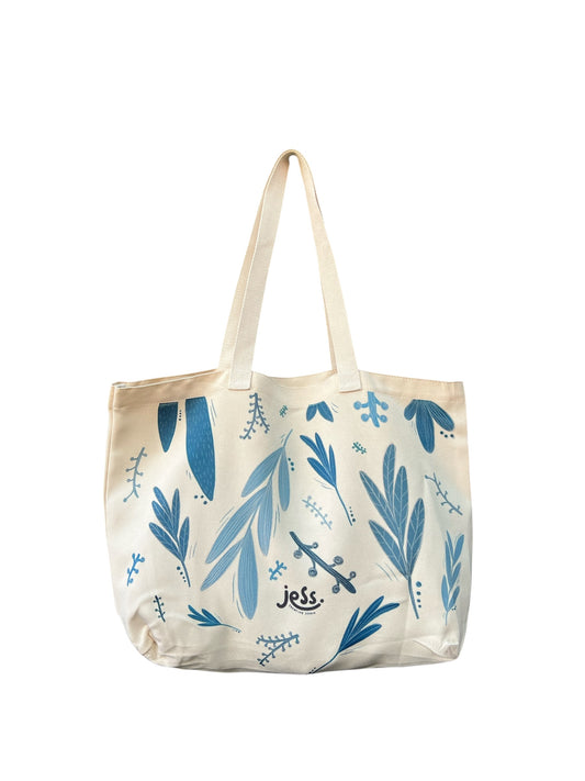 Large Canvas Tote Bag - Leaves