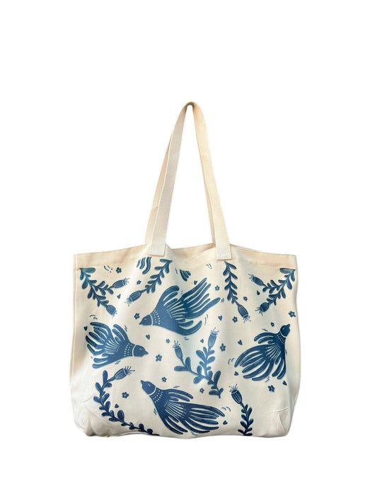 Large Canvas Tote Bag - Wildflower Bloom