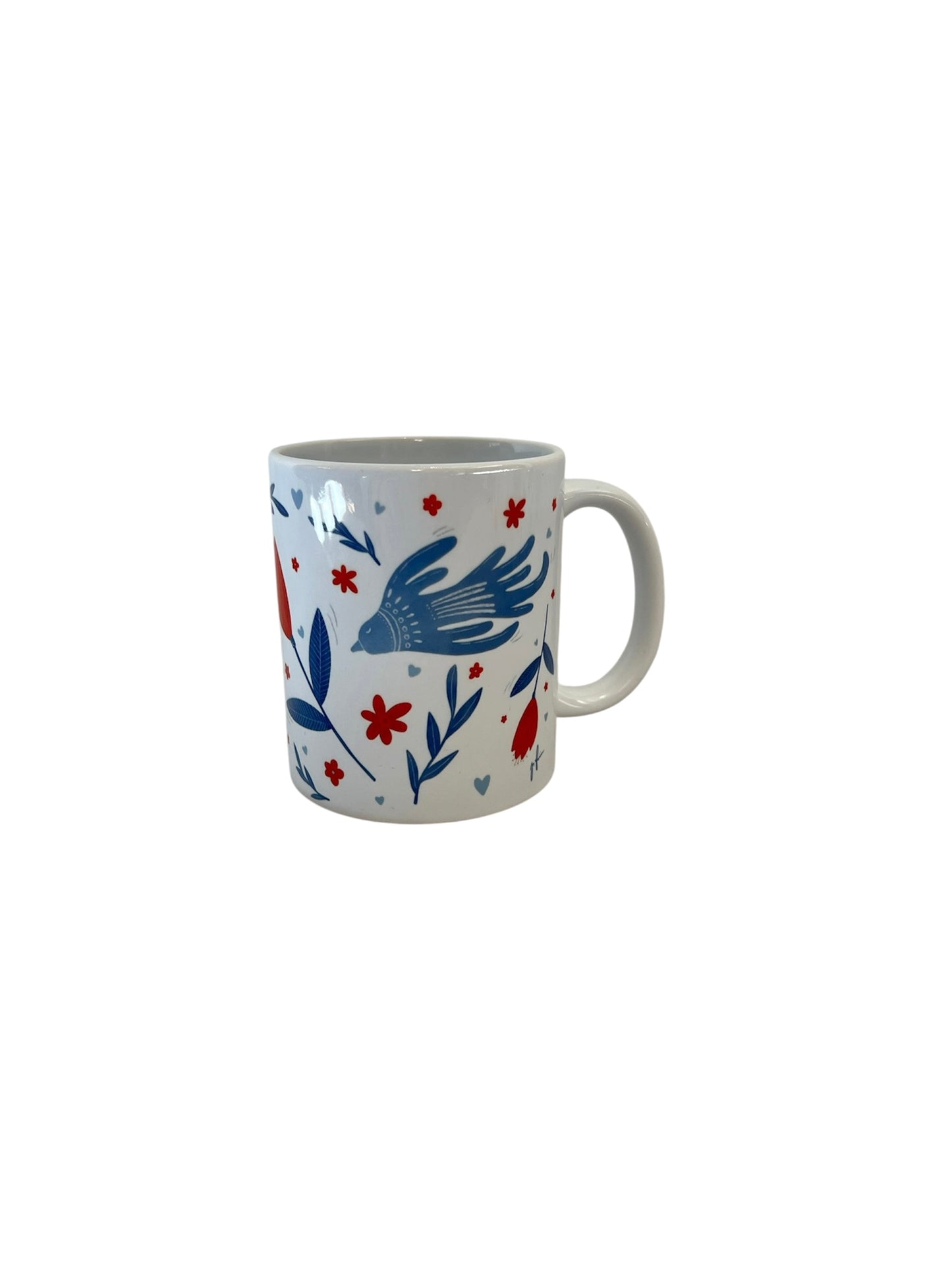 Ceramic Mug - Wildflower and Bird