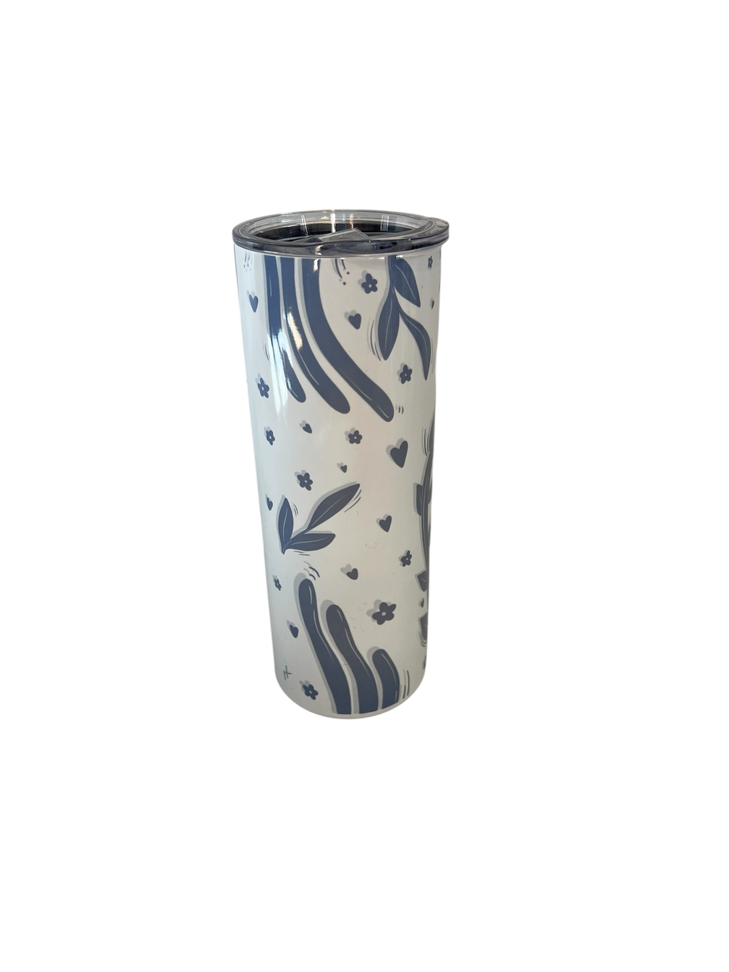 Stainless Steel Tumbler - Blue leaf