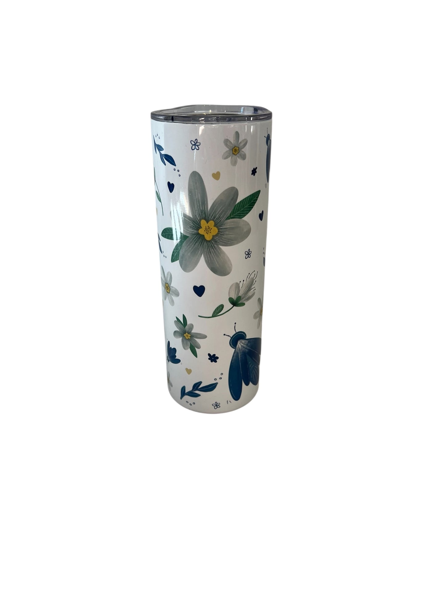 Stainless Steel Tumbler - The Blue Fly & Wildflowers