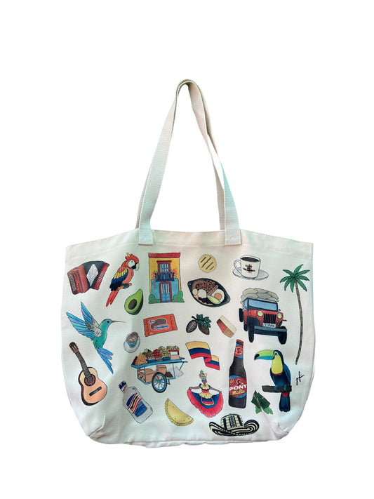 Large Canvas Tote Bag - Colombia